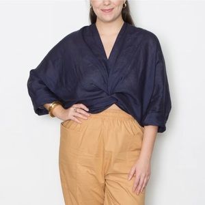 Good Company The Wrapper top (purple Swiss dot)